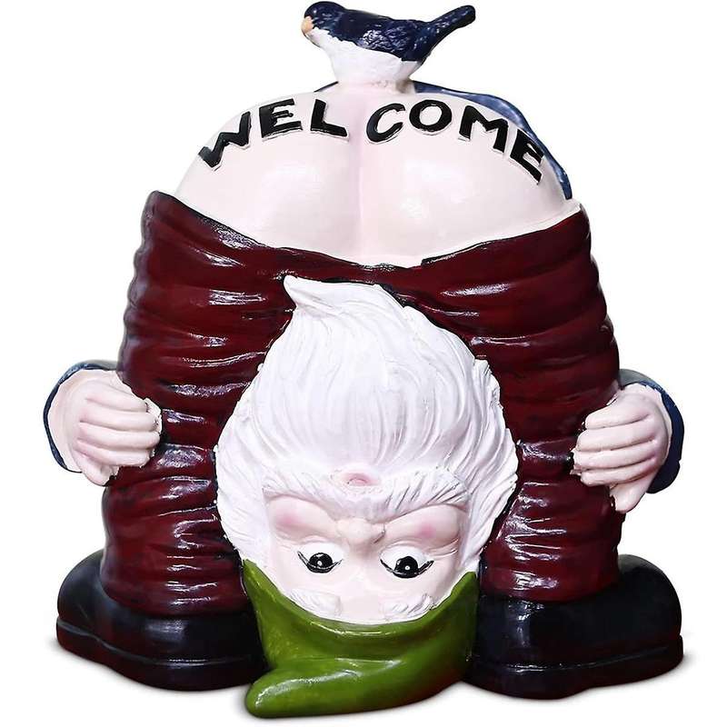 Welcome Garden Gnome, Garden Gnome Garden Figures Decoration for Outdoors, Outdoor Sculpture