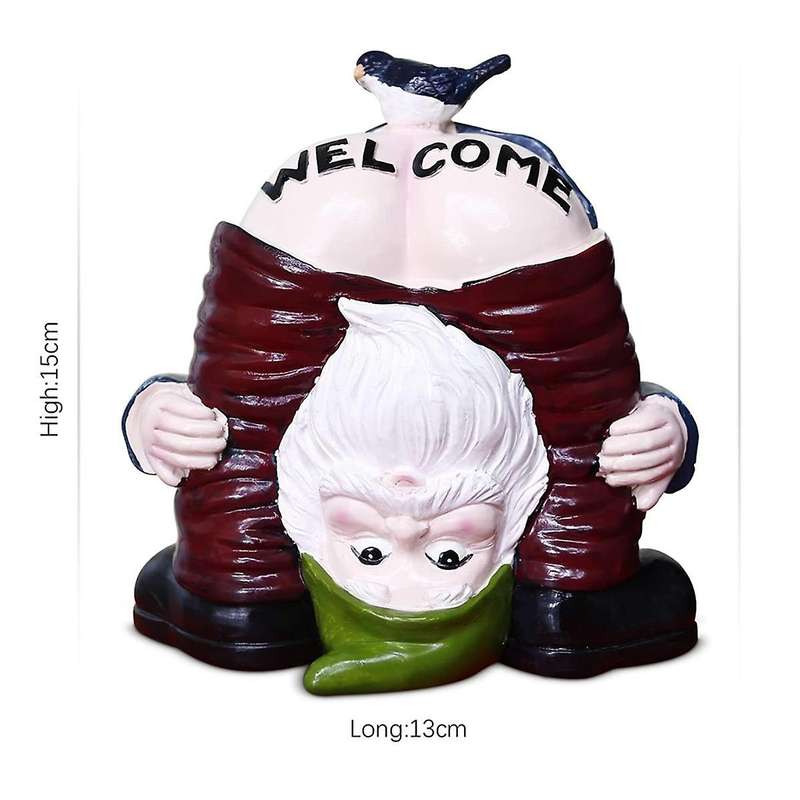 Welcome Garden Gnome, Garden Gnome Garden Figures Decoration for Outdoors, Outdoor Sculpture