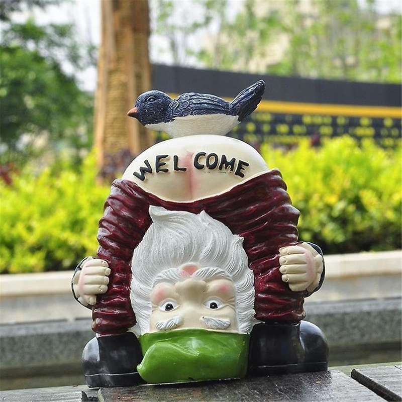 Welcome Garden Gnome, Garden Gnome Garden Figures Decoration for Outdoors, Outdoor Sculpture