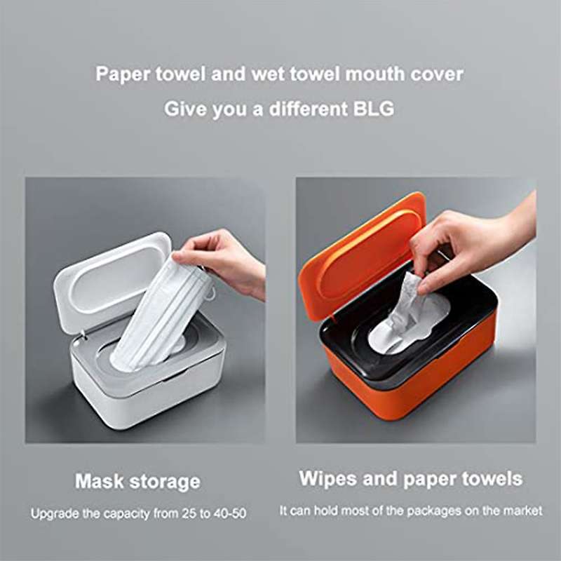Wet Wipe Dispenser,baby Napkin Storage Box Holder Container Dust-proof Wet Tissue Box , Office (gra