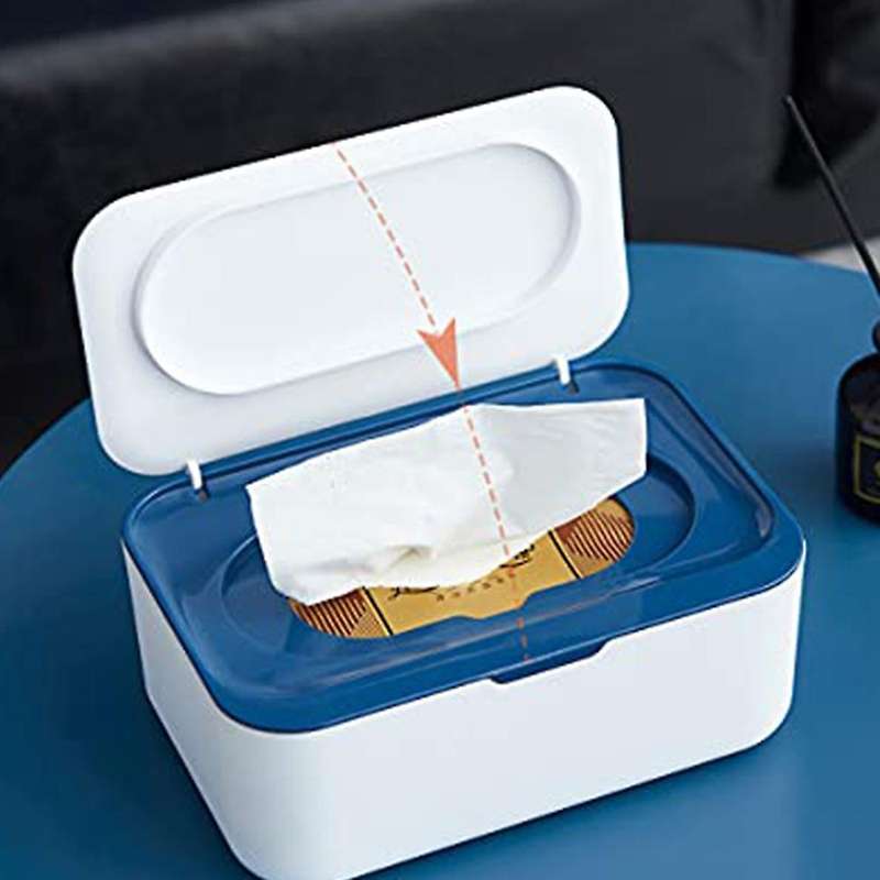 Wet Wipe Dispenser,baby Napkin Storage Box Holder Container Dust-proof Wet Tissue Box , Office (gra