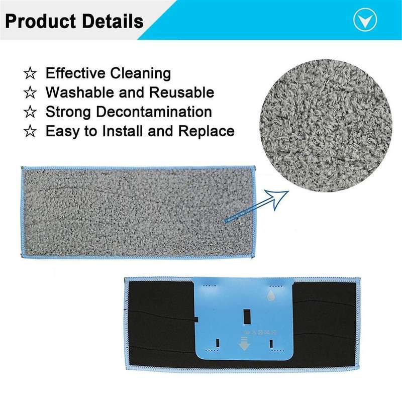 Wet Mop Pads and Replacement Wheel Tires for Jet M6 (6110) (6012) (6112) (6113) Ultimate Robot Mop