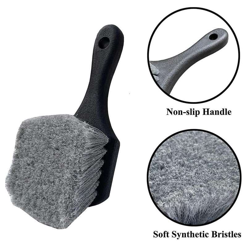 Wheel Tire Brush, Soft Bristle Car Wash Brush, 5 Different Sizes Detailing Brush, Cleans Dirty Tires