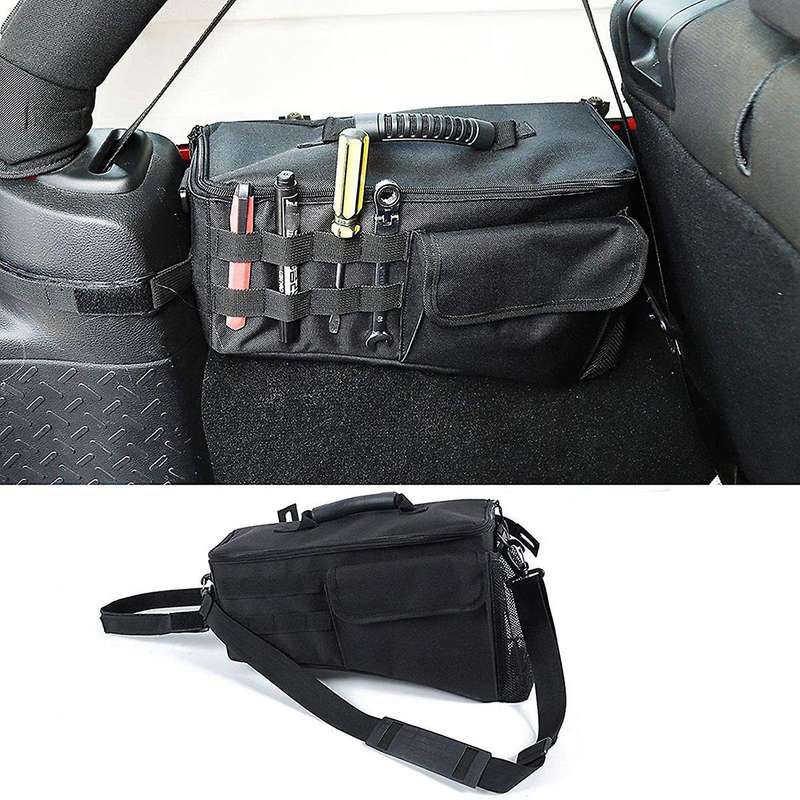 Wheel Well Storage Bag, Rear Trunk Organizer with Handle 2007-2017 for Wrangler JK 4 Door, Left Side