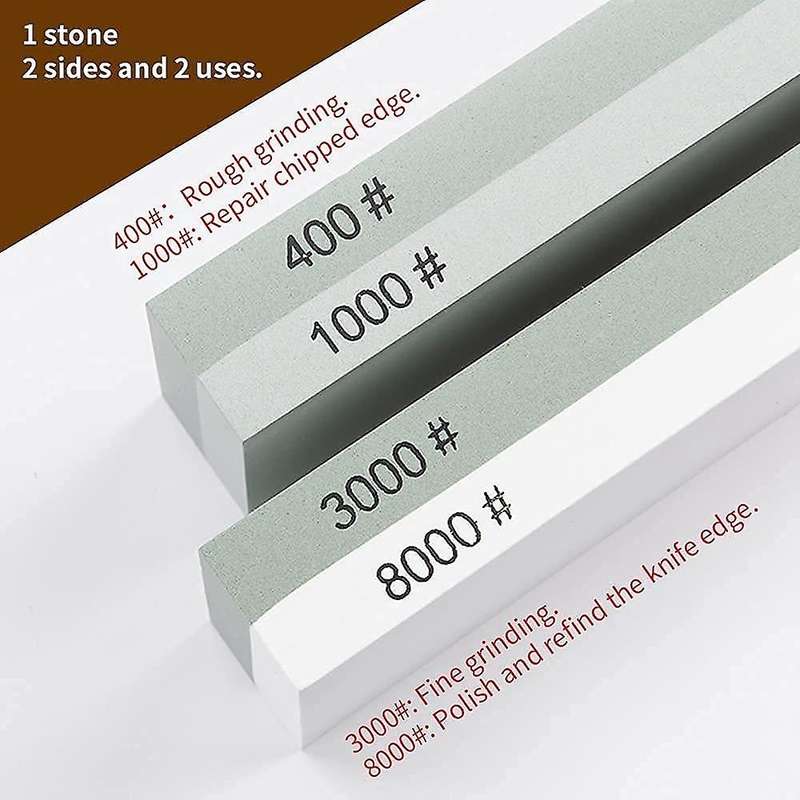 Whetstone Set-Premium Whetstone Sharpener Stone 2 Side Gravel 400/1000 3000/8000-Whetstone Set