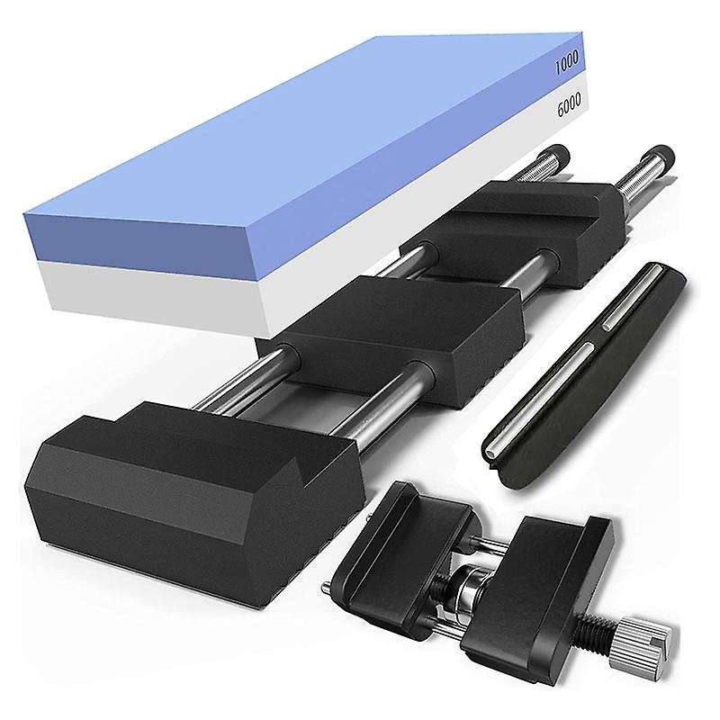 Whetstone Knife Sharpening Stone Set for Knives Complete with Honing Guide, Premium Holder Base and