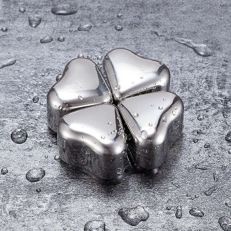 Whiskey Stones Gift Set Heart Shape Whiskey Rock Reusable Chilling Stone Stainless Steel Ice Cube