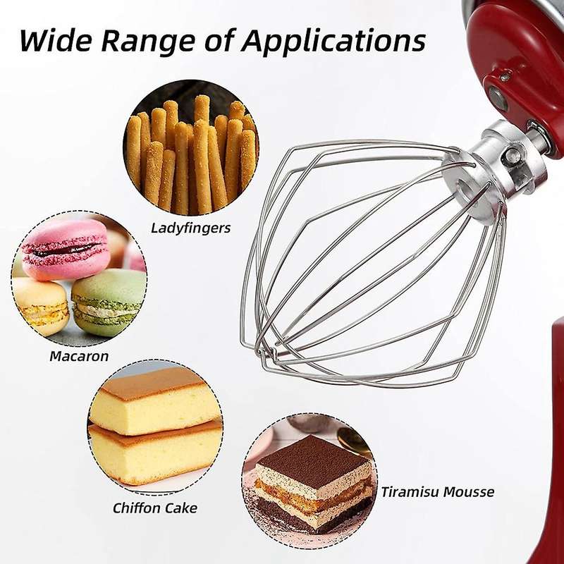 Whisk Attachment for Stand Mixer with Tilting Head, Stainless Steel Egg Cream Stirrer, Cake Mayonna