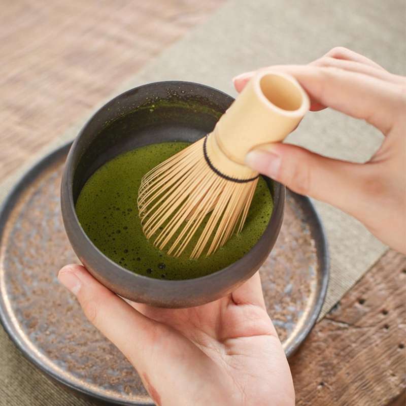 Whisk Set Bamboo Tea 4 Including 100 Whisk (chasen), Traditional Scoop (chashaku), Tea Spoon, Whisk