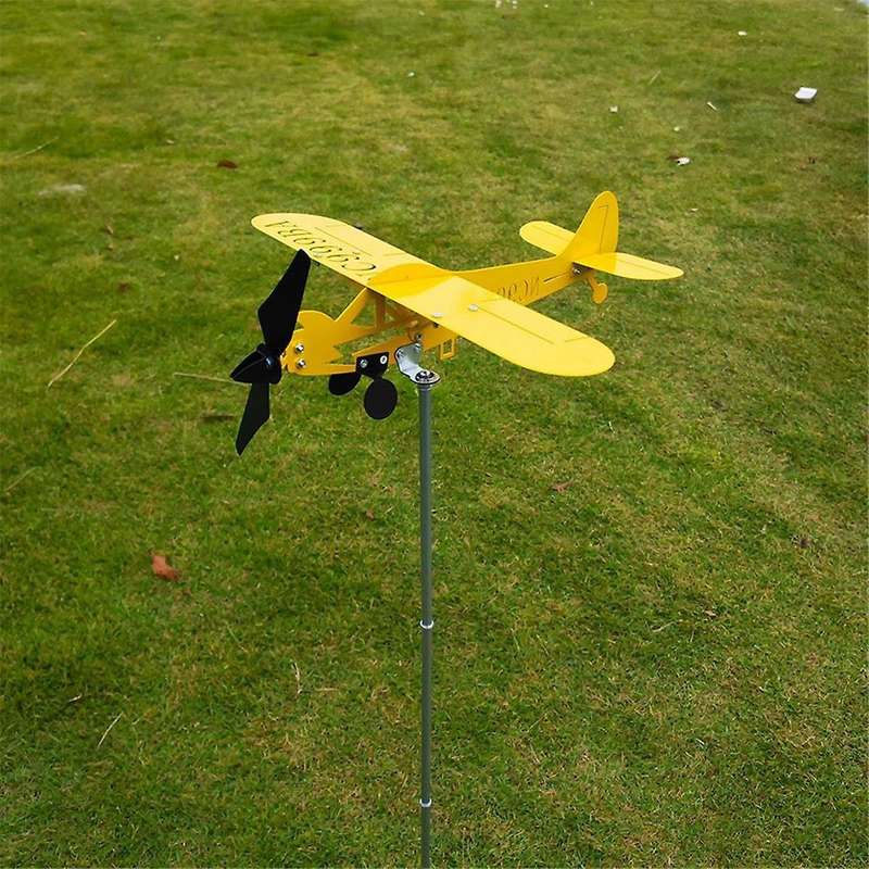Whirligigs and Wind Spinners Airplane Windmill Iron Wind Spinners Wind Plane Sculptures Spinners Air