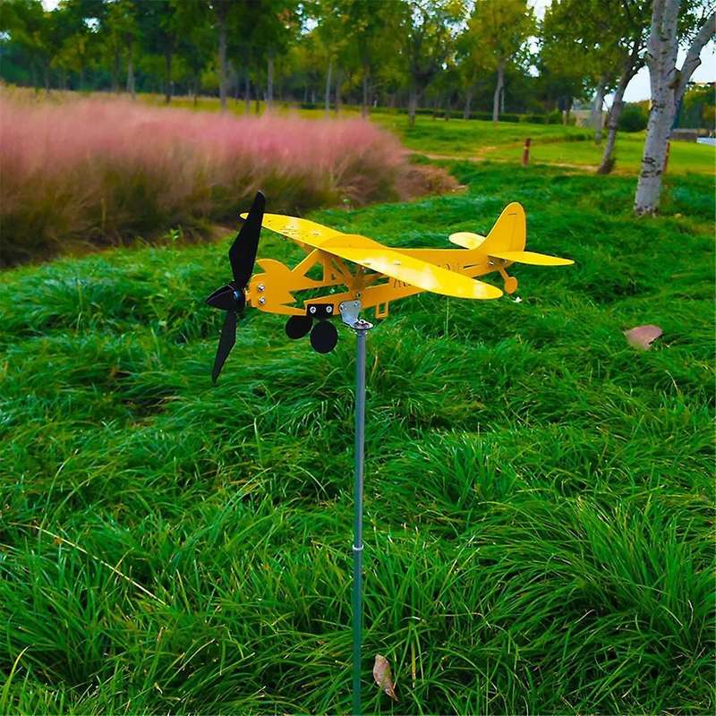 Whirligigs and Wind Spinners Airplane Windmill Iron Wind Spinners Wind Plane Sculptures Spinners Air