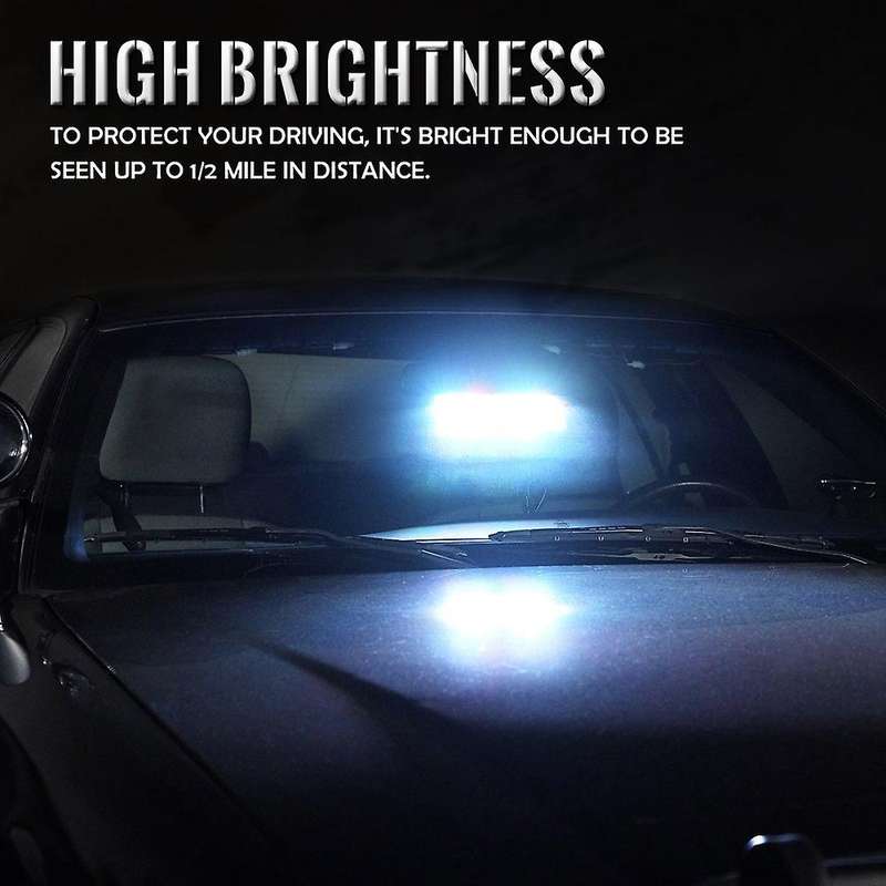 White 16 LED High Intensity LED Law Enforcement Emergency Hazard Warning Strobe Lights for Interior