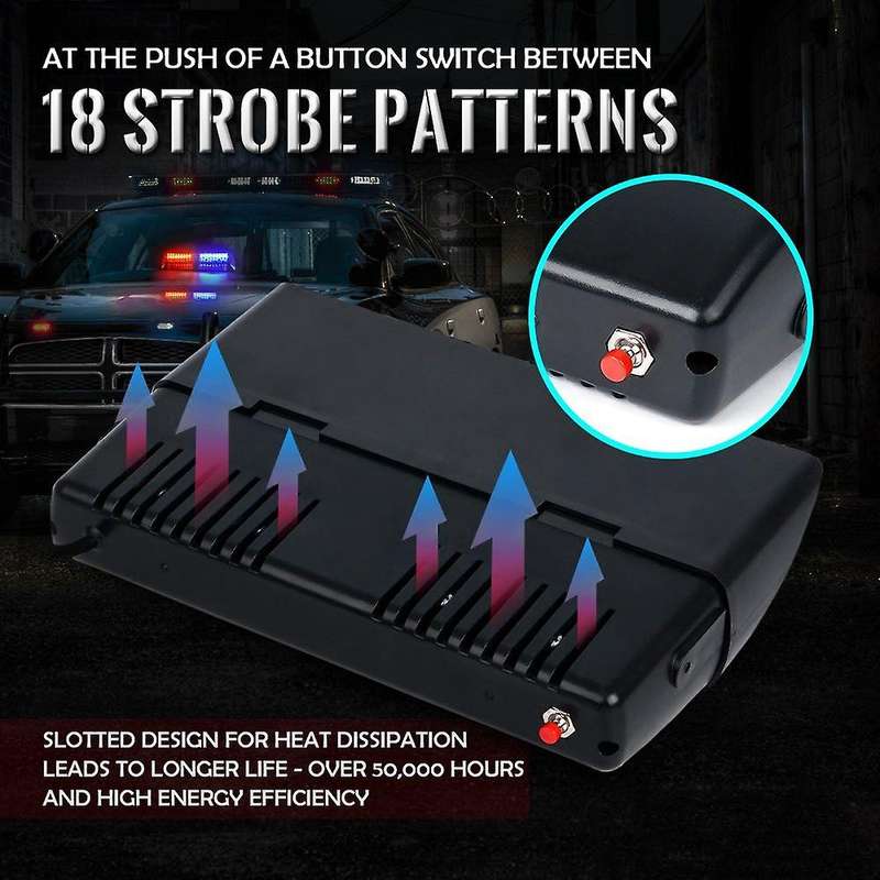 White 16 LED High Intensity LED Law Enforcement Emergency Hazard Warning Strobe Lights for Interior