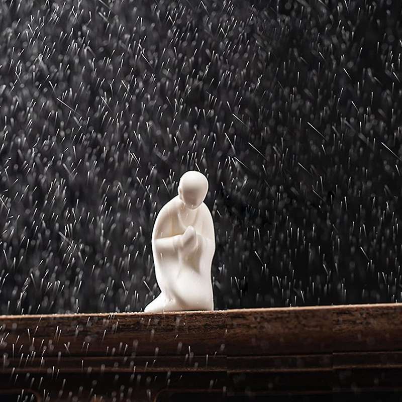 White Ceramic Small Buddha Statue Praying Buddha Statue Decoration Miniature Landscape Accessories