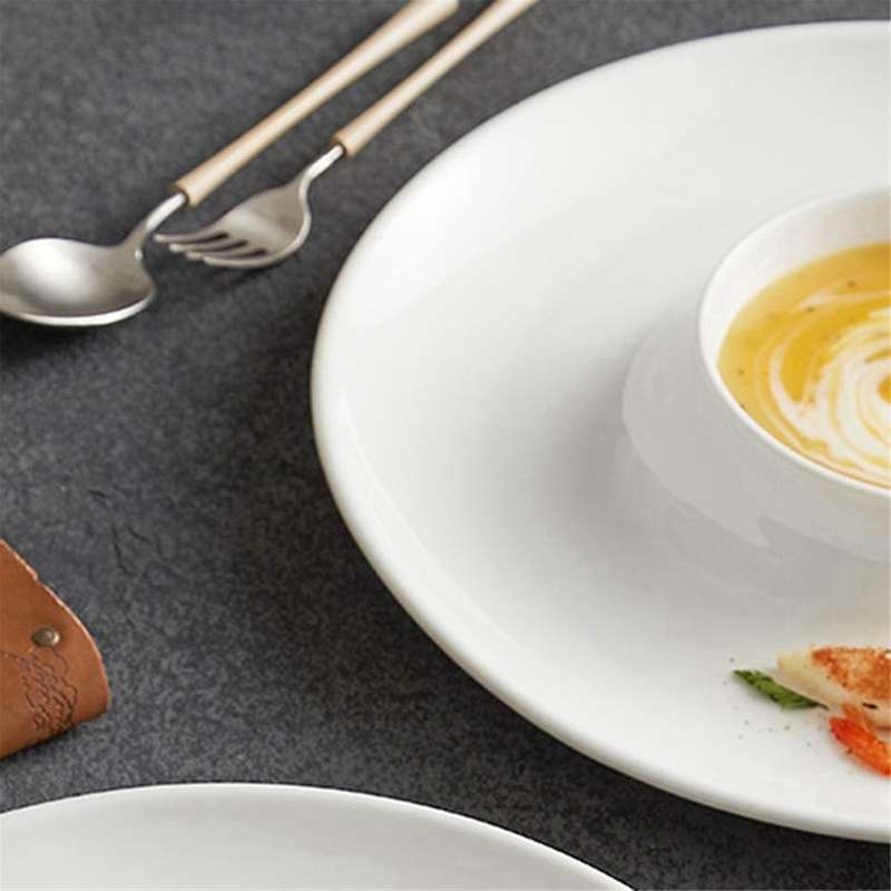 White Ceramic Western Food Straw Hat Plate Hotel Restaurant Molecular Cuisine Plate Dish Plate Speci