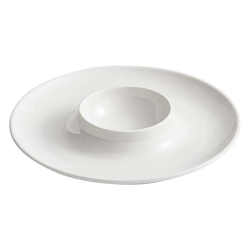 White Ceramic Western Food Straw Hat Plate Hotel Restaurant Molecular Cuisine Plate Dish Plate Speci