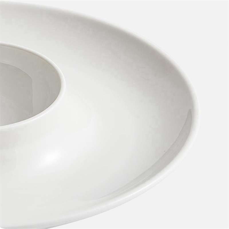 White Ceramic Western Food Straw Hat Plate Hotel Restaurant Molecular Cuisine Plate Dish Plate Speci