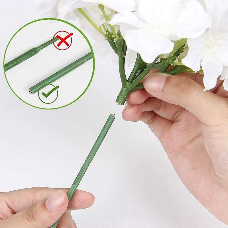 White Hydrangea Silk Flowers Heads Pack Of 20 Hydrangea Flowers Artificial with Stems for Wedding