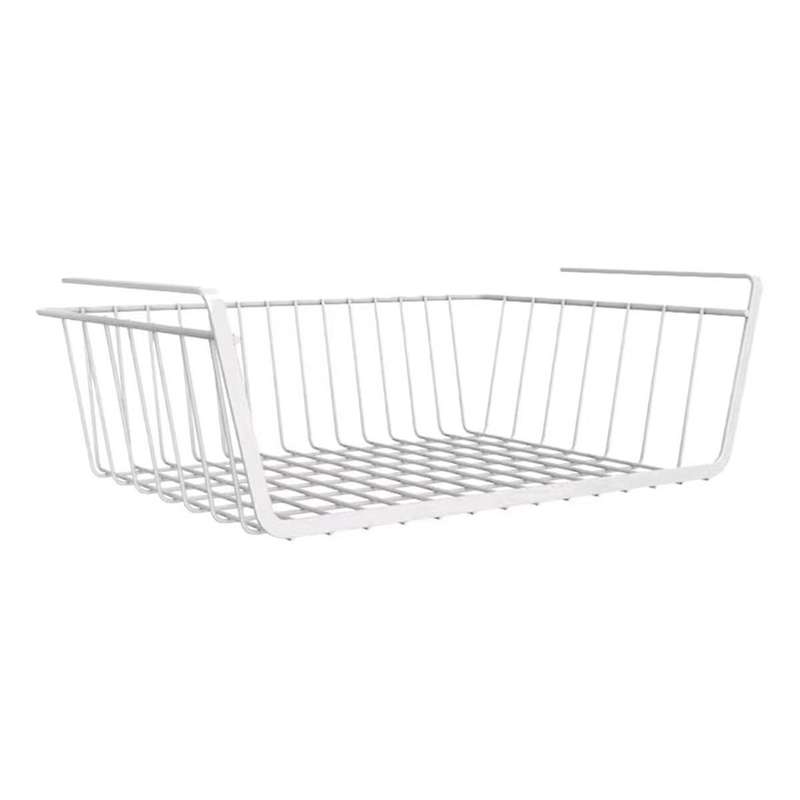 White Hanging Net Basket Large Capacity Hanging Under Cabinet Wall Wardrobe Storage Basket Kitchen T