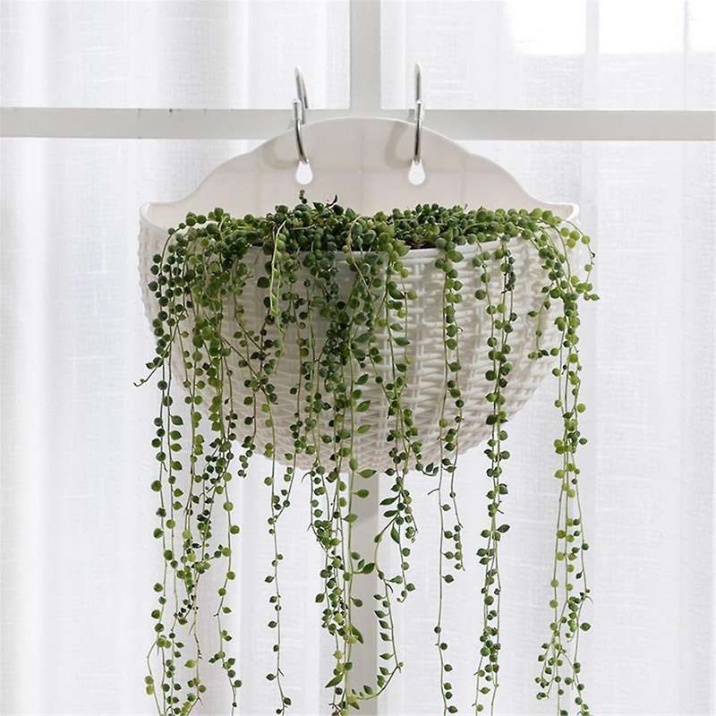 White Large Balcony Hanging Plastic Pot Succulent Flower Pot Rattan Flower Pot
