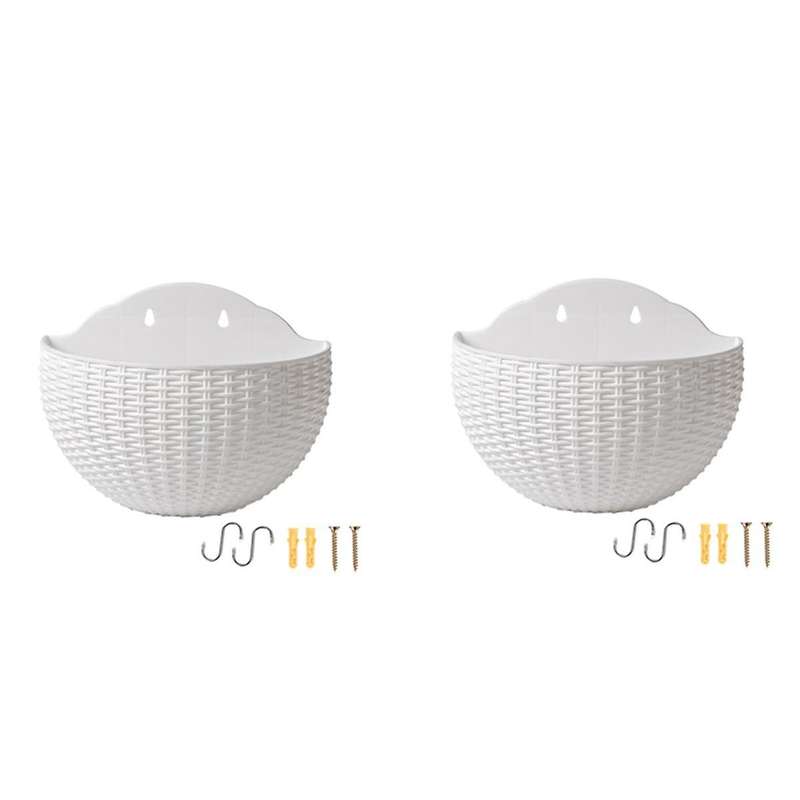 White Large Balcony Hanging Plastic Pot Succulent Flower Pot Rattan Flower Pot