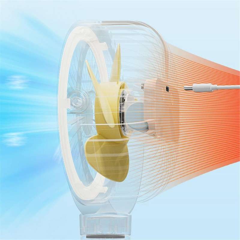 White Portable Rechargeable Baby Stroller Fan Clip-on Octopus Night Light Mini Personal Handheld Por