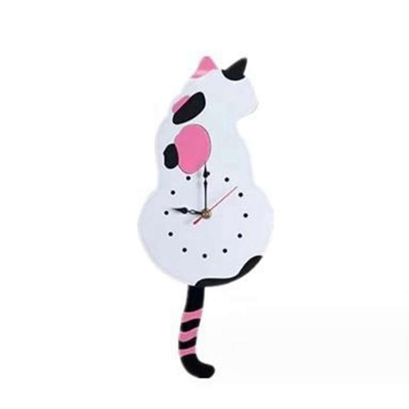 White- Pendulum Wall Clock, Clock, Clock with Moving Tail, Swinging,whimsical Funny Wall Clocks