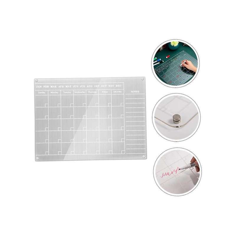 White Month Dry Fridge Refrigerator Board Message Planning Home Calendar Writing Kitchen Erase Erasa