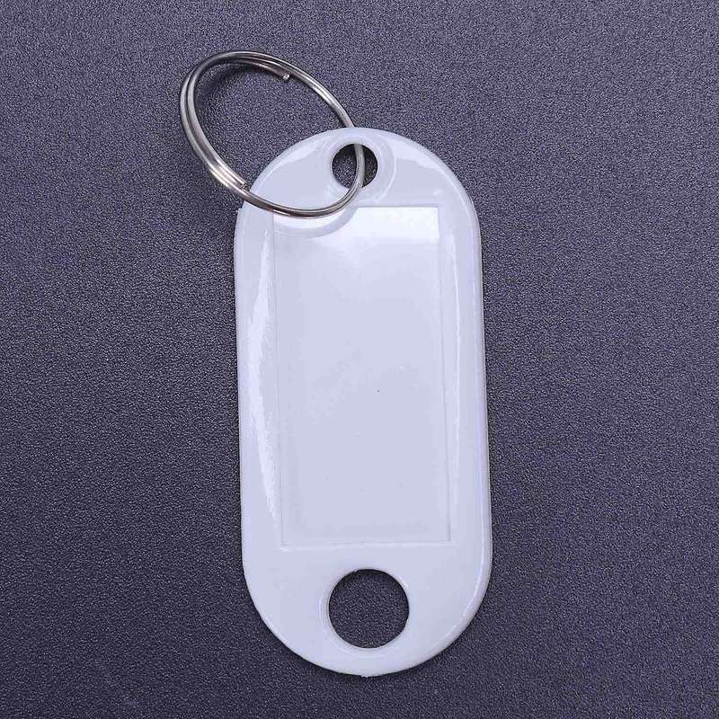 White Portable Plastic Key Fob Key Tag Id Labels 20 Pieces