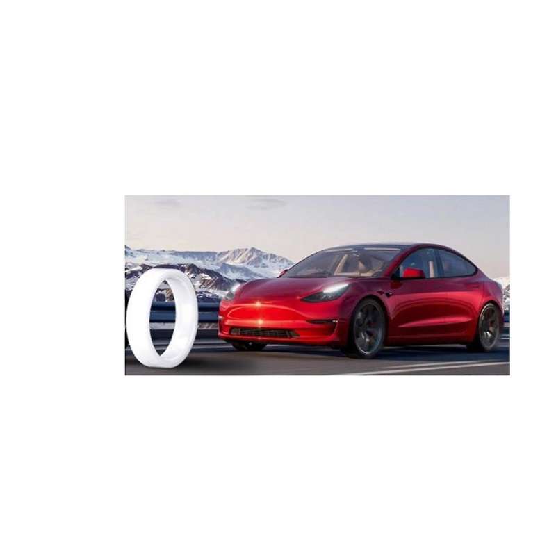 White Smart Ring Key Card Key Fob NFC Replacement for Model Y to Replace Key Card Key Fob,59mm