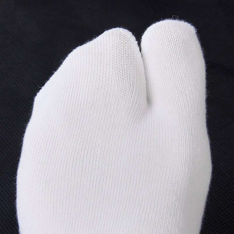 White Unisex Japanese Geta Clog Flip Flop Cotton Tabi Socks Split Toe