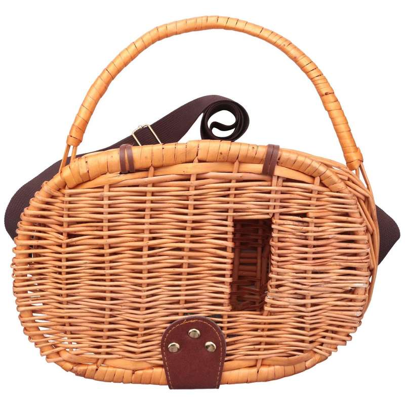 Wicker Basket Fishing Creel Trout Perch Cage Tackle Fisherman Box Outdoor Classical Willow Trout Fis