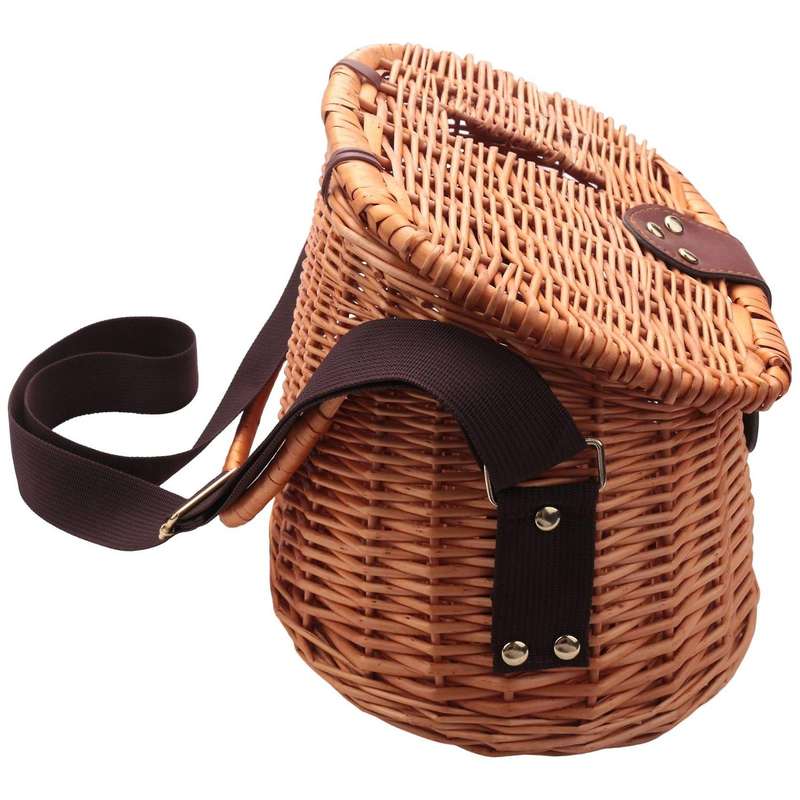 Wicker Basket Fishing Creel Trout Perch Cage Tackle Fisherman Box Outdoor Classical Willow Trout Fis