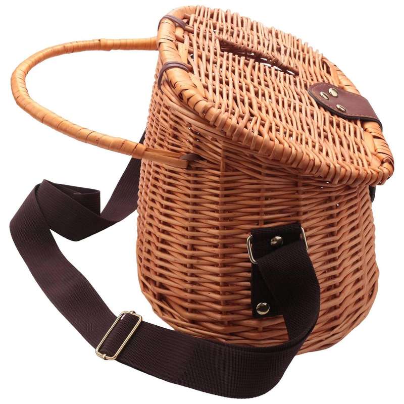Wicker Basket Fishing Creel Trout Perch Cage Tackle Fisherman Box Outdoor Classical Willow Trout Fis