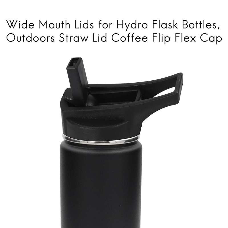 Wide Mouth Lids for Bottles,Outdoors Straw Lid Coffee Flip Flex Cap,Leak Proof Lids Water Bottle Acc