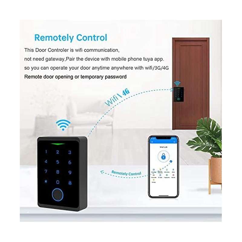Wifi Access Control Keypad,fingerprint Controler,125khz Card,door Lock Opener, App Door Keypad,remo