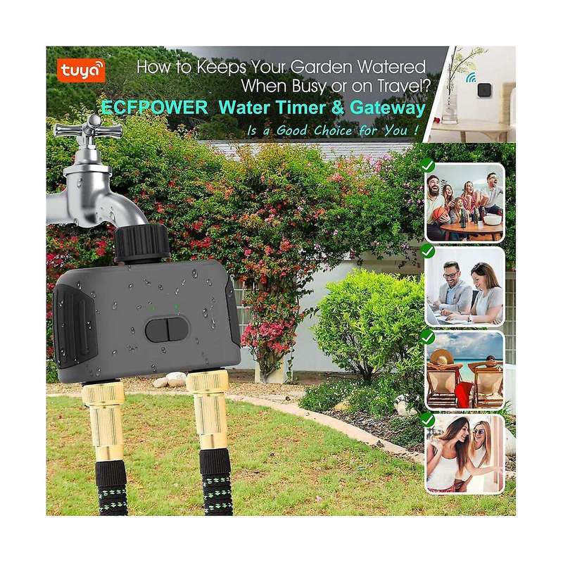 Wifi Bluetooth-compatible Garden 2-way Water Timer Smart Solenoid Valve Wireless Phone Remoter Cont