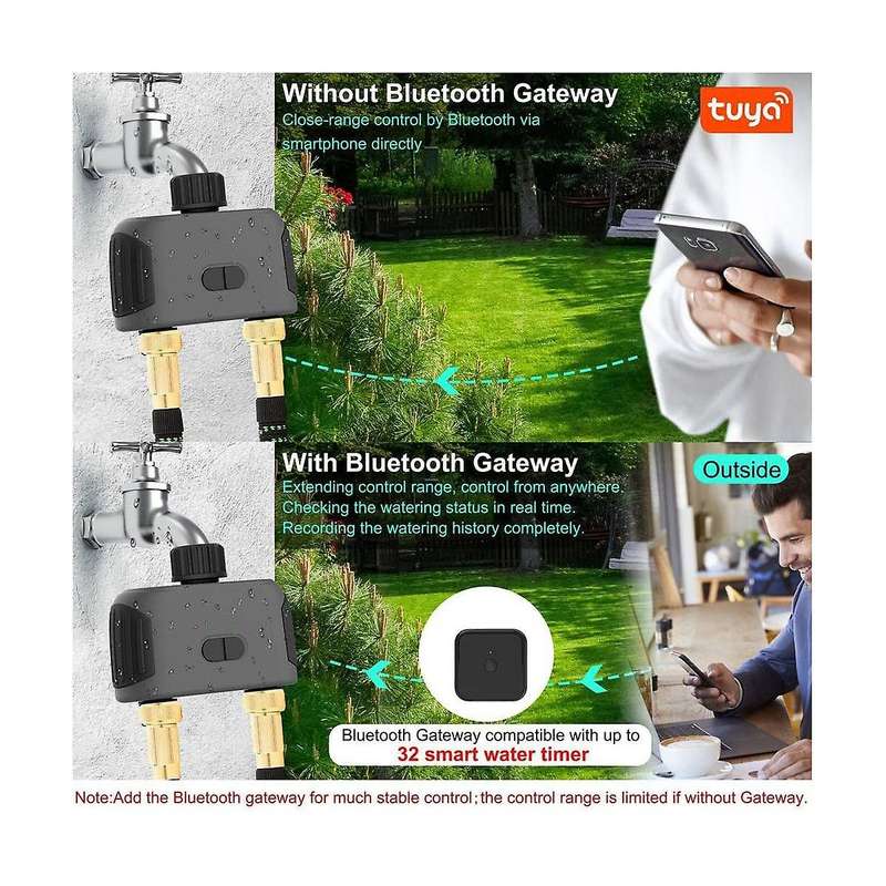 Wifi Bluetooth-compatible Garden 2-way Water Timer Smart Solenoid Valve Wireless Phone Remoter Cont