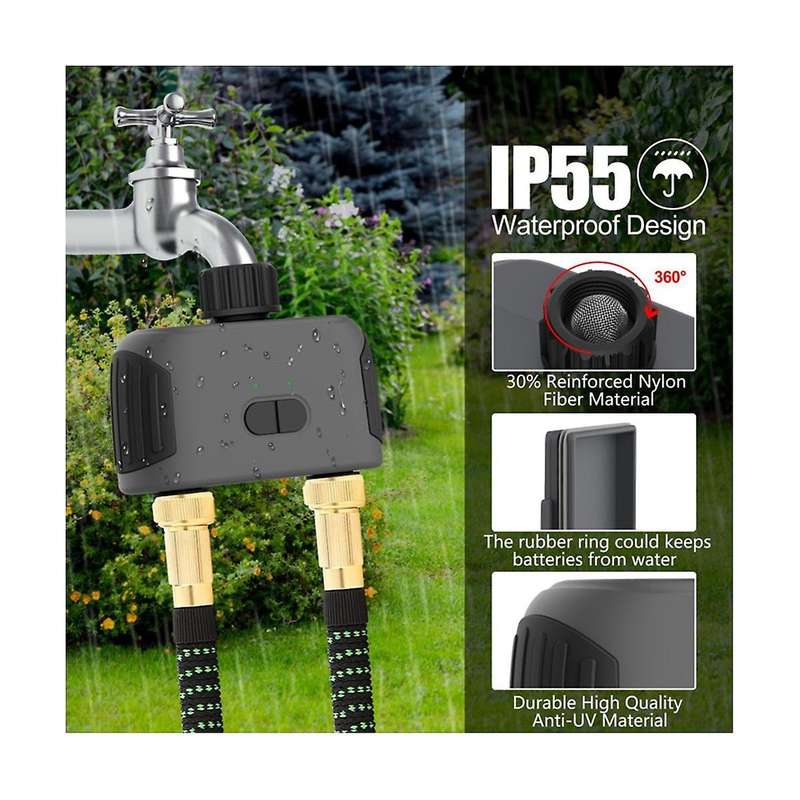 Wifi Bluetooth-compatible Garden 2-way Water Timer Smart Solenoid Valve Wireless Phone Remoter Cont