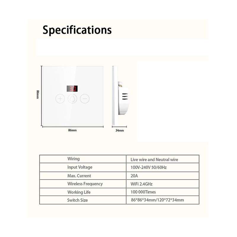Wifi Boiler Switch,es Standard Smart Water Heater Switch Tuya Smart Life App Control Works with For