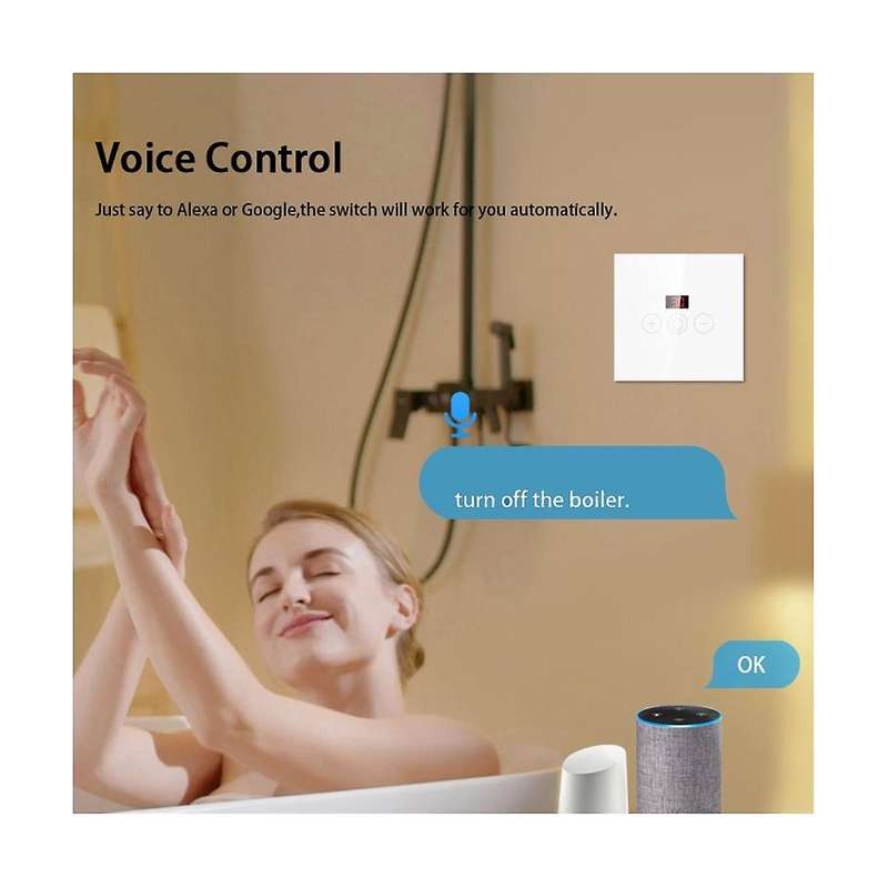 Wifi Boiler Switch,eu Standard Smart Water Heater Switch Tuya Smart Life App Control Works with For