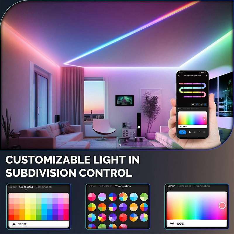 Wifi Graffiti Neon Led Strip Lights App Timing Color Tuning 1600mp Put Security Rgb Color Rope Light