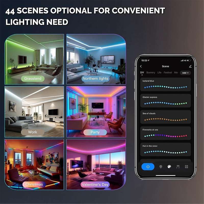 Wifi Graffiti Neon Led Strip Lights App Timing Color Tuning 1600mp Put Security Rgb Color Rope Light