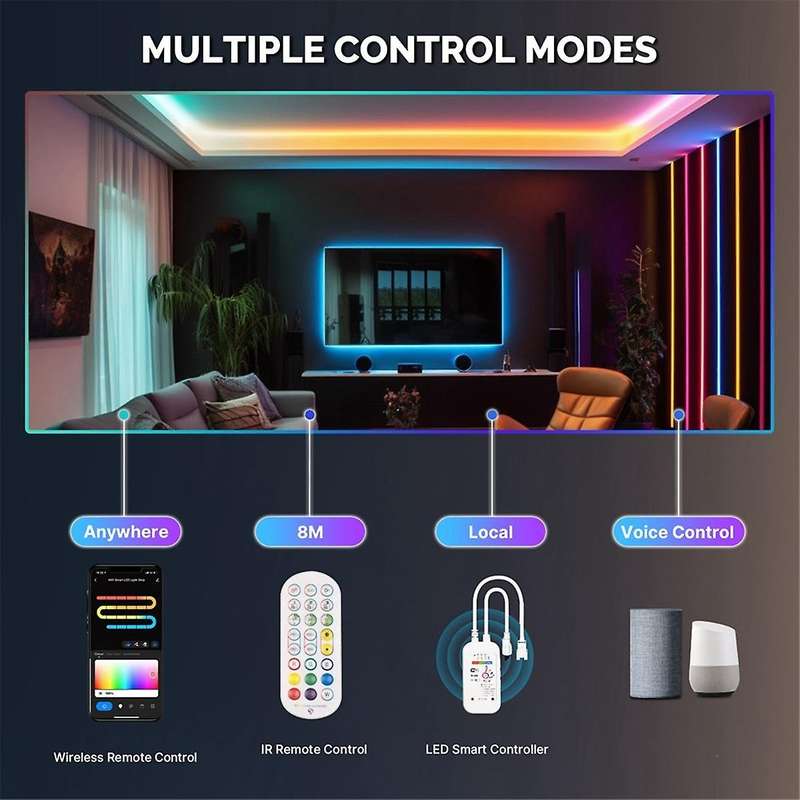 Wifi Graffiti Neon Led Strip Lights App Timing Color Tuning 1600mp Put Security Rgb Color Rope Light