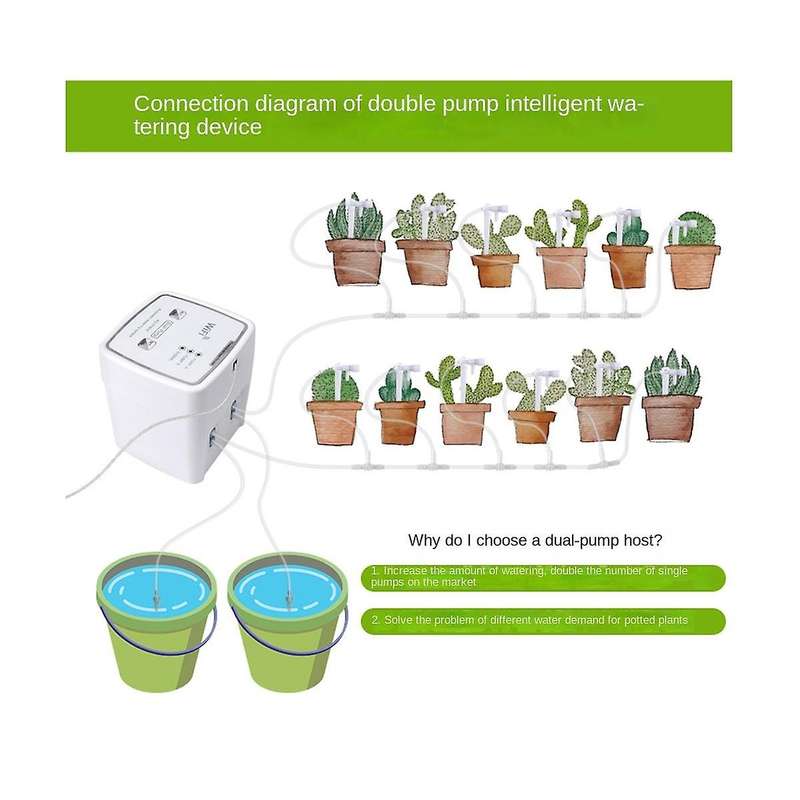 Wifi Intelligent Watering Device Double Pump Timed Automatic Drip Irrigation System Remote Appcontr