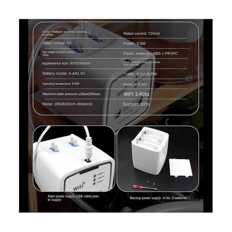 Wifi Intelligent Watering Device Double Pump Timed Automatic Drip Irrigation System Remote Appcontr