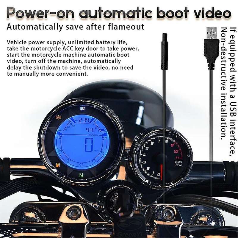 WiFi Motorcycle DVR Dash Cam 1080P+1080P Full HD Front Rear View Waterproof Motorcycle Camera GPS Lo
