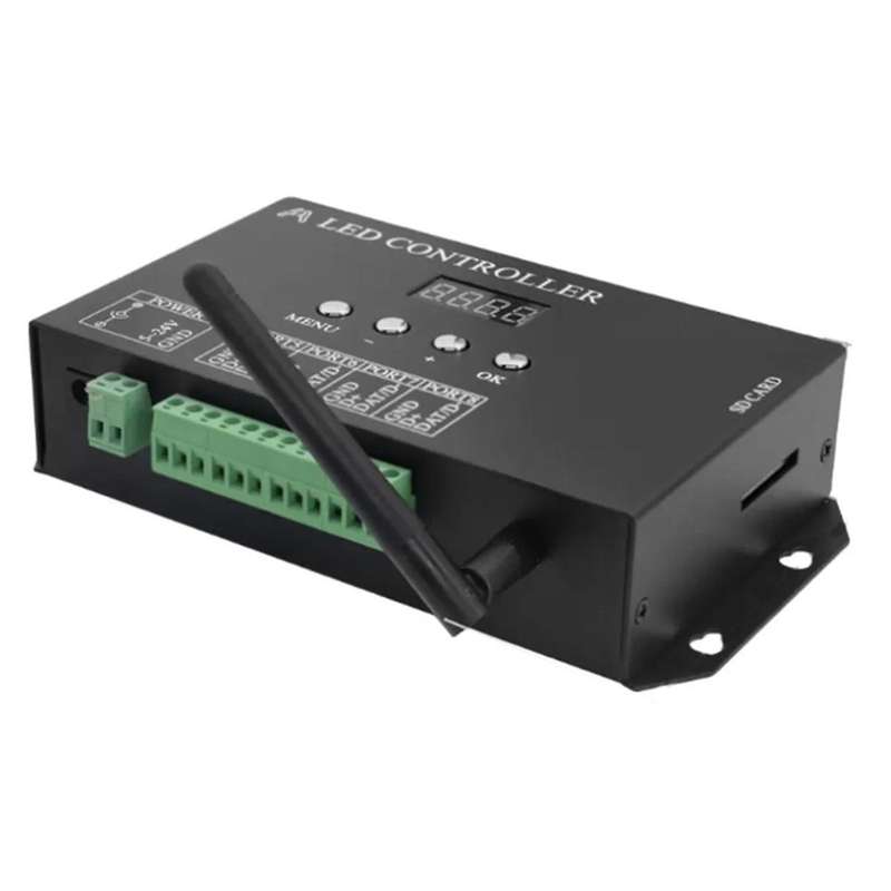 WiFI LED Pixel Controller Artnet to SPI Supports Software LAN Synchrony SD Card DMX512 Console (H807