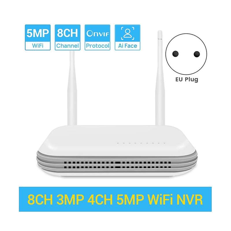 Wifi NVR Mini 4CH 5MP/8CH 3MP XMeye WIFI Video Recorder for Wireless Security System Face Detection