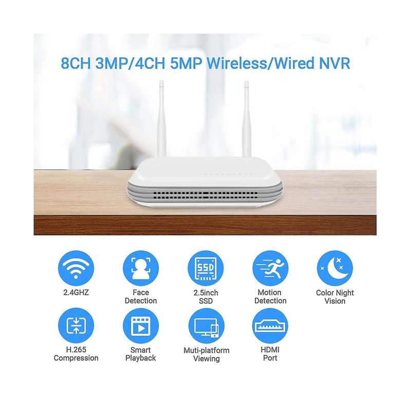 Wifi NVR Mini 4CH 5MP/8CH 3MP XMeye WIFI Video Recorder for Wireless Security System Face Detection